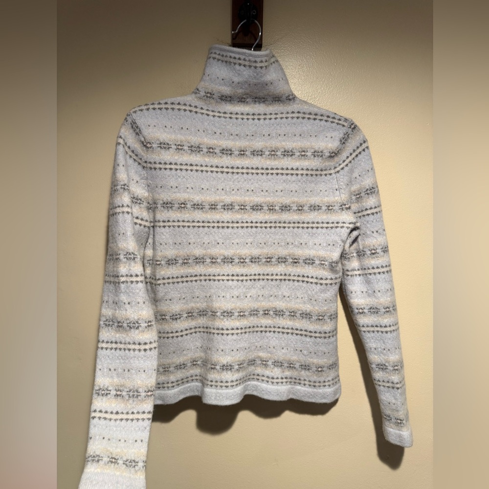 Ralph Lauren Cream and Gray Turtleneck Sweater